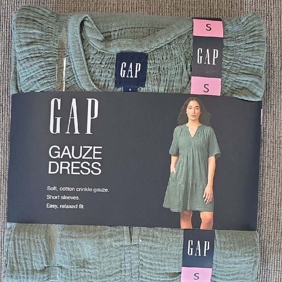 GAP Sage Green Gauze Dress, Small, NWT - Picture 7 of 7